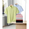 Men's cotton short sleeve polo shirt casual solid color breathable multi-color casual top - Other Colors