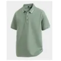 Green short-sleeve polo shirt for summer sports and casual daily wear with classic collar. - M / Tops / Green