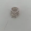 Close-up detail of the three-layer pearl ring showing the sparkling crystal bow and elastic band design. - Three-Layer Wide Bowknot Style / Pearl White (Bowknot Ring)