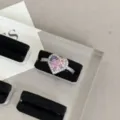 Y2K kleurrijke micro-geplaveide zirconia hart open ring, trendy stapelbare vingerring. - Gemengde Hart Strass / Kleurrijk