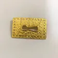 Vintage gold metal keyhole brooch chic textured statement designer jewelry accessory for women - Brooch / Gold