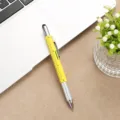 6-in-1 multifunktionaler Werkzeugstift in Gelb mit Lineal, Wasserwaage und Kugelschreiber. - Gelb