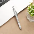 Silberner multifunktionaler 6-in-1 Werkzeugstift mit Skalenlineal und Eingabestift. - Silber