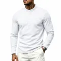 Heren Lang mouw Henley Shirt Wit Casual Standaard Kraag Trui Top voor Lente en Herfst - S / Tops / Wit