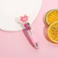 Cute multi-color press ballpoint pen with a heart topper, creative student stationery for writing. - Pink