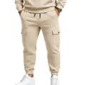 Pantalon Cargo De Jogging Homme Casual Khaki Poches Multiples Sport Coupe Ample - Abricot