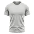 Men's Casual Grey Crew Neck Short Sleeve Breathable Athletic Fitness Workout T-Shirt - Light Gray