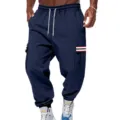 Pantalon de survêtement cargo bleu marine pour homme cordon de serrage poches!! - S / Bas / Bleu Marine