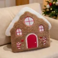 Cuscino in peluche a forma di casetta di marzapane Natale morbida decorazione divano letto - Cuscino Casa di Pan di Zenzero / 32cm