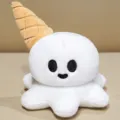 Kreativer Eistüte Geist Plüschtier, süße weiße Geist Puppe mit Waffelhut, weiches Kissen. - Süßer Eisgeist