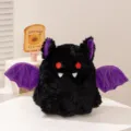 Joli jouet en peluche chauve-souris noire ailes violettes animal en peluche oreiller déco - Fantôme Chauve-souris Noir 25cm
