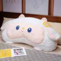 Cute fluffy sheep plush pillow, soft lamb velvet bolster cushion for bedroom and sofa decor. - 55x30cm / White