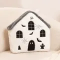 Cute Halloween ghost house plush pillow, soft stuffed bat spider cushion, spooky home decor toy. - 35cm White Ghost House
