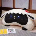 Cute black and white sheep plush pillow, soft cartoon animal cushion for home bedroom decor. - 55x30cm / Black