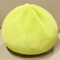 Cute simulation steamed bun plush pillow, bright yellow-green stuffed toy, soft round ball shape. - Green