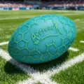 Creative fluorescent rugby plush pillow soft stuffed toy with honeycomb texture for kids boys - Ice Blue Pulse Style