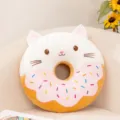 Simpatico cuscino peluche ciambella gatto morbido animale peluche decorazione stanza - Gatto Bianco con Cristalli