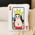 Cartoon playing card plush pillow, cute queen design soft sofa cushion for home decor room. - Pattern Q