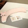 Cute pink long plush rabbit toy pillow, soft cartoon stuffed animal body pillow for kids. - Pink Rabbit / 90cm (0.85kg)