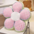 Grazioso cuscino fiore a quadetti rosa cuscino sole in peluche per divano e sedia tatami. - 40cm (0.45kg) / Stile a Quadri Rosa