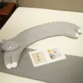 Cute grey cat long body pillow plush toy soft stuffed animal for girls bedroom decor - Husky Dog / 90cm (0.85kg)