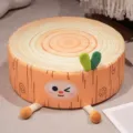 Schattig boomstam pluche vloerkussen zacht tatami zitkussen voor slaapkamer en woonkamer - Roodbruin