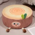 Schattig cartoon boomstam pluche kussen vloerkussen voor slaapkamer woonkamer tatami lezen. - Tan