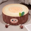 Pluche boomstok kussen schattig hout vloermat zachte tatami luie futon zitkussen kussen - Donkerbruin