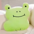 Lindo cojín de felpa de rana verde, almohada de peluche suave para sofá y decoración del hogar. - Rana