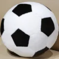 Plush soccer ball pillow soft toy cushion for home decor bedroom sofa cute sports gift plushie - Black