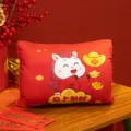 Oreiller en peluche rouge cheval nouvel an chinois coussin de decoration de maison - Style de Cheval de Fortune