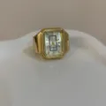 Orologio ad anello al quarzo rettangolare dorato per donne e uomini, elegante orologio vintage. - Oro Rettangolare Quadrante Romano