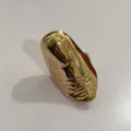 Overdreven metalen vingerring onregelmatige gif stijl punk goth sieraden accessoire. - Goud Letter F