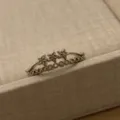 Koreaanse mode kroon ontwerp ring voor vrouwen, unieke artistieke stijl vingerring. - Drie Sterren (3584) / Koffiegoud