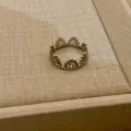 Kroon vormige strass ring in Koreaanse stijl voor vrouwen, unieke artistieke vingerring. - Kroon (3657) / Koffiegoud