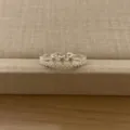 Koreaanse mode zilveren kroon ster verstelbare open ring voor vrouwen chique sieraden - Drie Sterren (3584) / Mat Zilver