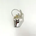 Cuffia per orecchio a forma di mano metallica con anello, orecchino punk senza piercing - Argento