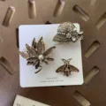 Vintage rhinestone brooch set alloy hat maple leaf and bee pins fashion jewelry gifts for women - Hat Maple Bee Combination (F)