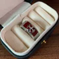Anello croce smaltato fatto a mano retro hip hop anello aperto regolabile gioielli - Stile 5 (2792) / Rosso