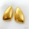 Boucles d'oreilles goutte asymétriques plaquées or chic, puces d'oreilles tendance. - Style Goutte Épuré (3185) / Or