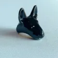 Anello smaltato bull terrier nero carino anello animale statement gioielli donna - Bull Terrier (Nero)