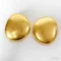 Superbes boucles d'oreilles galet irrégulier or, clous métal effet sable, chic. - Style Galet Épuré (3191) / Or