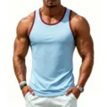 Heren Colorblock Fitness Tanktop Sport Casual Training Ademend Mouwloos Shirt Blauw - Lichtblauw