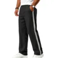 Heren casual losse rechte trainingsbroek met zijstrepen voor fitness sport en dagelijks - S / Bottoms / Zwart