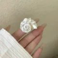 Handgemachte natürliche Muschel Perle Statement Ring, eleganter Urlaubsstil Ring für Damen. - Stil A