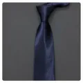 Cravate d'affaires classique bleu marine pour homme vetement formel couleur unie elegante - 145cm Longueur / 8cm Bleu Marine Brillant Noué à la Main