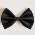 Nœud papillon noir pour enfant en satin uni cravate mode uniforme accessoire écolier - Noir