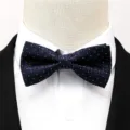 Nœud papillon bleu à motifs classique pour hommes, accessoire formel élégant pour mariages. - Nouveau Nœud Papillon à Carreaux Bleu Marine
