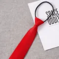 Red zipper tie for men, casual lazy non-knot design, perfect for business formal wear and daily use. - Style 030