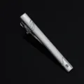Pince à cravate argentée minimaliste pour homme, accessoire d'affaires formel classique. - Argent Antique